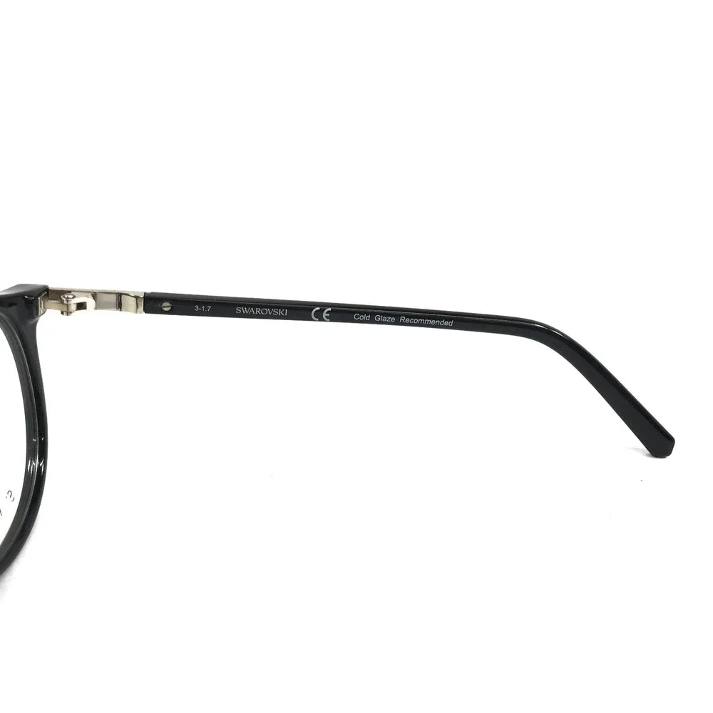 Swarovski Eyeglasses Frames SW5217 001 Black Silver Round Crystals 50-19-140